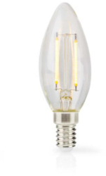 Lampa LED Bec E14 - Lumanare - 2 W - 250 lm - 2700 K - Alb cald - Stil retro - 1 buc - clar 