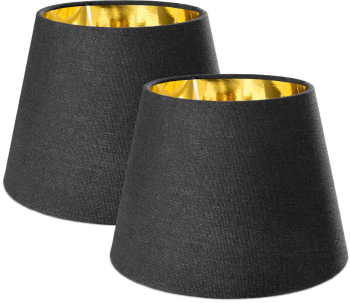 Set 2 x Abajur modern de in Navaris 22 cm corp E27 Negru 53997.01.40 