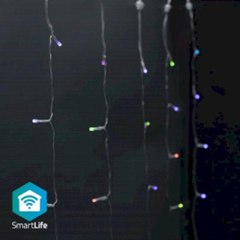 SmartLife Lumini de Craciun - Perdele - Wi-Fi - RGB - 180 buc. LED - 3 m - Android&trade / IOS 