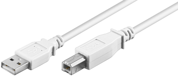 Cablu USB 2.0 Hi-Speed USB tip A tata - USB tip B tata 1m alb cupru Dublu ecranat Goobay 96186 