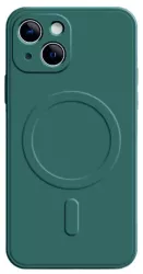 Husa Protectie Flippy Compatibila cu iPhone 14 Liquid MagSafe Ring-Shaped Magnetica Verde 
