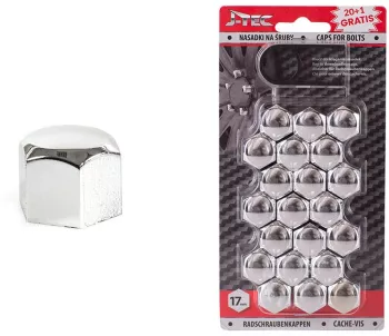 Set capace prezoane 17 mm culoare Crom 