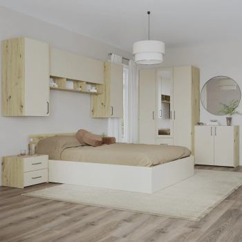 Set dormitor haaus Malmo V14 Pat 200 x 160 cm Stejar Artisan/Argila 