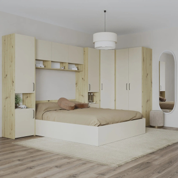 Set dormitor haaus Malmo V15 Pat 200 x 160 cm Stejar Artisan/Argila 