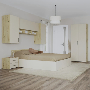 Set dormitor haaus Malmo V17 Pat 200 x 160 cm Stejar Artisan/Argila 