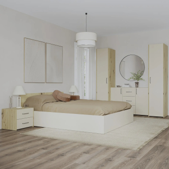 Set dormitor haaus Malmo V5 Pat 200 x 140 cm Stejar Artisan/Argila 
