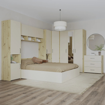 Set dormitor haaus Malmo V6 Pat 200 x 160 cm Stejar Artisan/Argila 