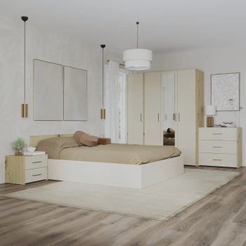 Set dormitor haaus Malmo V8 Pat 200 x 160 cm Stejar Artisan/Argila 