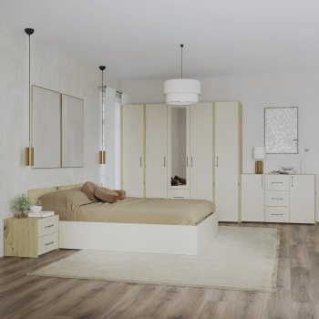Set dormitor haaus Malmo V9 Pat 200 x 160 cm Stejar Artisan/Argila 