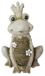 Decoratiune gradina ceramica broasca regina 28.5x23x43 cm 