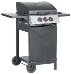 Gratar gradina grill  dreptunghiular   cu gaz 2+1 arzatoare cu roti capac rafturi 97x60x100 cm Valencia 