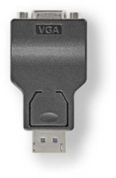Adaptor DisplayPort - Mufa DisplayPort - Priza VGA - 1080p - Nichelat - Drept - Rotund - ABS - ABS - Negru - Cutie
