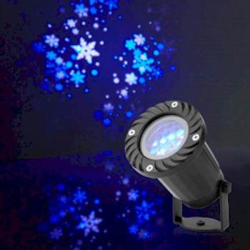 Lumina decorativa - LED Proiector fulgi de zapada - alb si albastru Cristale de gheata - interior sau exterior 