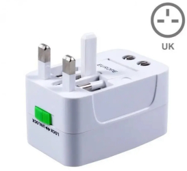 Adaptor universal de calatorie all in one world pentru AU/UE/UK/SUA Alb 