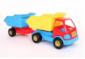 Camion de jucarie tip basculanta cu remorca pentru copii 70 cm Culoare Galben 