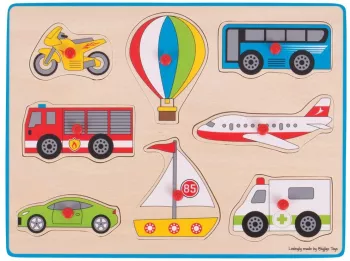 Puzzle din lemn incastru - Vehicule 