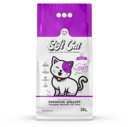 Asternut Igienic Alb Pentru Pisici SOFTCAT 10L aroma de Lavanda 