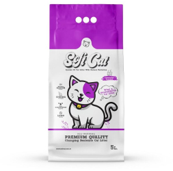 Asternut Igienic Alb Pentru Pisici SOFTCAT 5L aroma de Lavanda 