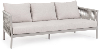Canapea aluminiu textil gri taupe Florencia 220x85x86 cm 