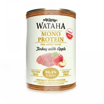 Conserva Wataha MONO PROTEIN Pentru Caine Adult 94 4 Carne Cu Mar Si Curcan 400g 