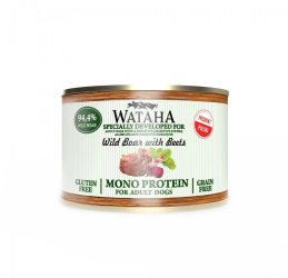 Conserva Wataha MONO PROTEIN Pentru Caine Adult 94 4 Carne Cu Mistret Si Sfecla 200g 