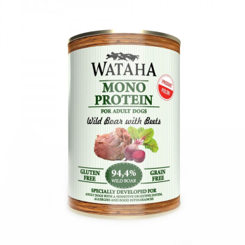 Conserva Wataha MONO PROTEIN Pentru Caine Adult 94 4 Carne Cu Mistret Si Sfecla 400g 