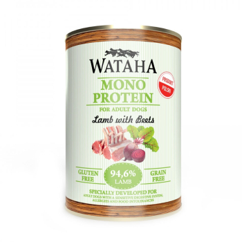 Conserva Wataha MONO PROTEIN Pentru Caine Adult 94 6 Carne Cu Miel Si Sfecla 400g 