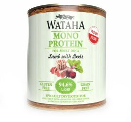 Conserva Wataha MONO PROTEIN Pentru Caine Adult 94 6 Carne Cu Miel Si Sfecla 800g 