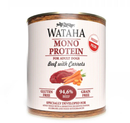 Conserva Wataha MONO PROTEIN Pentru Caine Adult 94 6 Carne Cu Vita Si Morcov 800g 