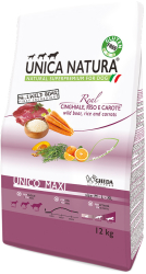 Hrana uscata pentru caini talie mare Natura Unica cu Mistret orez si morcovi 12kg 
