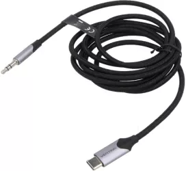 Cablu Jack 3.5mm 3pin mufa tata - USB type C mufa tata nichelat 1.5m negru VENTION BGKHG 
