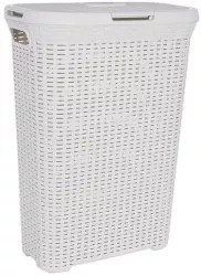 Cos rufe Curver 2 manere cu capac plastic crem 40 L 45x26.5x61.5 cm 