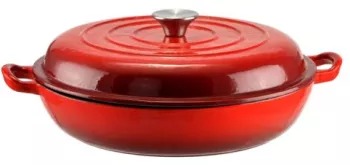 Cratita cu capac fonta emailata rosie 2.5 L Perfect Home 