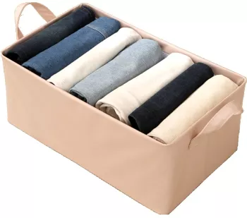 Cutie de Depozitare Tip Cos Flippy Material Piele Ecologica Pliabila 47x28x20 cm 26 l Cadru Metalic cu Manere Roz 