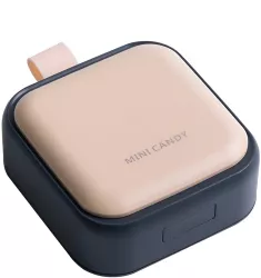 Cutie Depozitare Medicamente Mini Flippy 4 Compartimente Inchidere Etans Portabila Patrat Roz-Negru PP 7.5x7.5x3 cm 