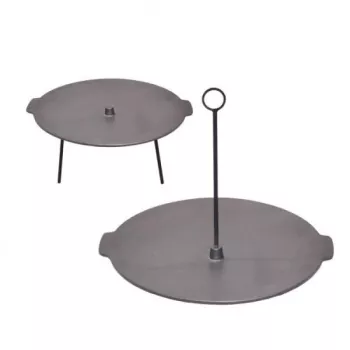 Disc pentru gratar   fonta 2 functii cu picioare si agatator 44x23.5 cm Perfect Home 