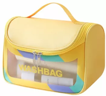 Geanta Cosmetice de Voiaj Flippy Impermeabila Translucida Mata 22 x 16 x 14 cm Galben 
