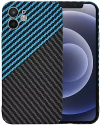 Husa pentru iPhone 12 - Techsuit Carbonite FiberShell - Blue Pulse 