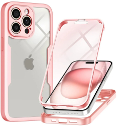 Husa pentru iPhone 14 Pro + Folie - Techsuit ColorVerse 360 Series - Pink 