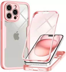 Husa pentru iPhone 14 Pro Max + Folie - Techsuit ColorVerse 360 Series - Pink 