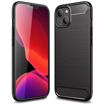 Husa pentru iPhone 14 - Techsuit Carbon Silicone - Black 