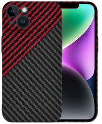 Husa pentru iPhone 14 - Techsuit Carbonite FiberShell - Red Vortex