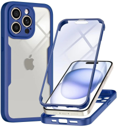 Husa pentru iPhone 15 Pro + Folie - Techsuit ColorVerse 360 Series - Blue 