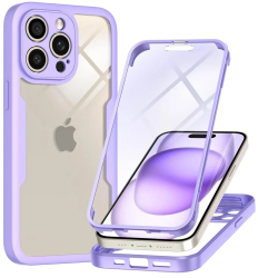 Husa pentru iPhone 15 Pro Max + Folie - Techsuit ColorVerse 360 Series - Purple 