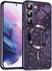 Husa pentru Samsung Galaxy S22 5G - Techsuit Luxury Glitter MagSafe - Deep Purple 