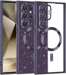 Husa pentru Samsung Galaxy S22 Ultra 5G - Techsuit Luxury Glitter MagSafe - Deep Purple 