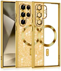 Husa pentru Samsung Galaxy S22 Ultra 5G - Techsuit Luxury Glitter MagSafe - Gold 