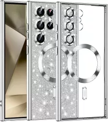 Husa pentru Samsung Galaxy S24 Ultra - Techsuit Luxury Glitter MagSafe - Silver 