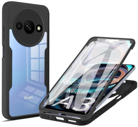 Husa pentru Xiaomi Redmi A3 + Folie - Techsuit ColorVerse 360 Series - Black 