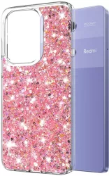 Husa pentru Xiaomi Redmi Note 13 Pro 4G / Poco M6 Pro 4G - Techsuit Sparkly Glitter - Pink 